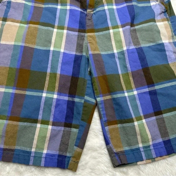 Merona Shorts Blue & Green Plaid Chino Size 6 - Picture 2 of 16